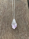 Silver 925 Necklace - Raw Crystals Amethyst