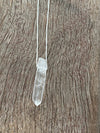 Silver 925 Necklace - Raw Crystals Clear Quartz