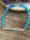 Silver 925 Bracelet - Blessed - Blue Chalcedony