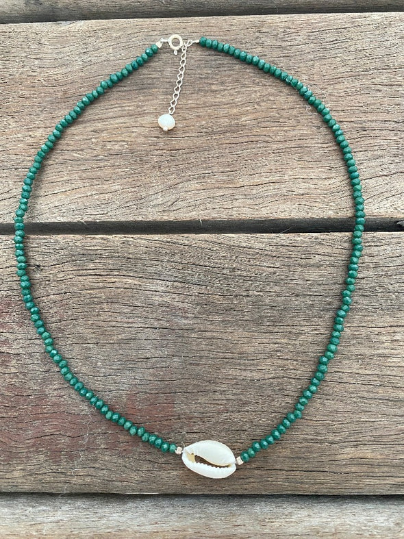 Silver 925 Choker / Wrap Bracelet - Crystal Cowrie