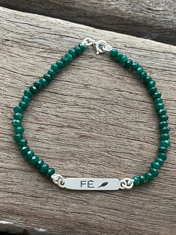Silver 925 Bracelet - Faith - Emerald