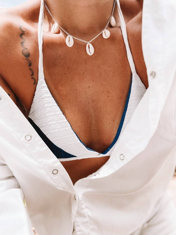 Silver 925 Necklace - Natural Cowrie Bliss