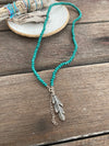 Silver 925 Necklace - Amazonite Feather