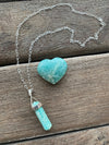 Silver 925 Necklace - Amazonite Heart