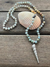 Silver 925 Necklace - Amazonite Sea Spiral Shell