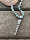 Silver 925 Necklace - Amazonite Sea Spiral Shell