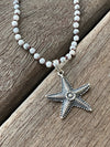 Silver 925 Necklace - Howlite Starfish