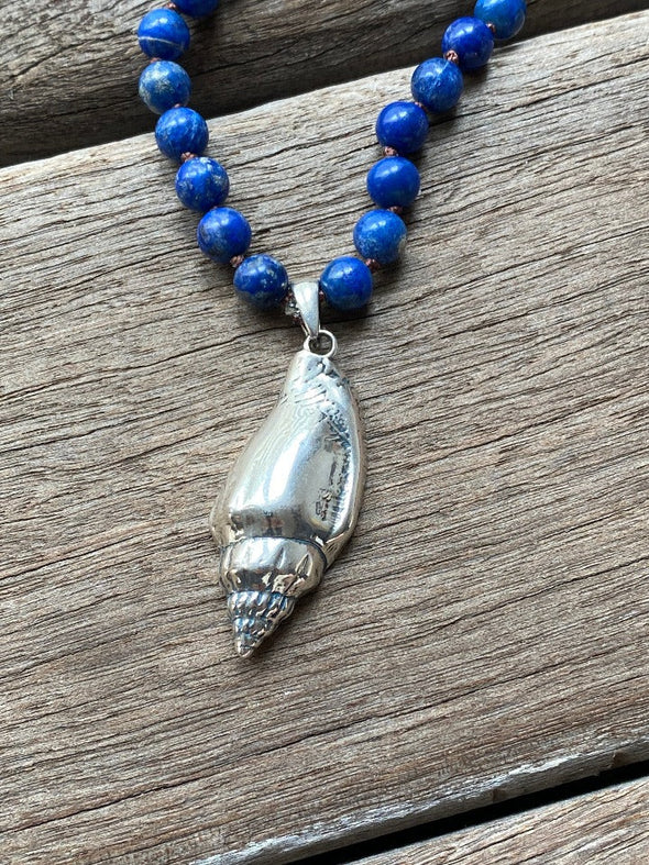 Silver 925 Necklace - Lapis Lazuli Shell
