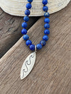 Silver 925 Necklace - Lapis Lazuli Surfboard (adjustable)