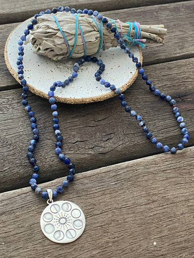 Silver 925 Necklace - Sodalite Moonlight
