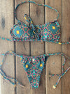 Bikini Drawstring Tie Sides Versatile Top Kaleidoscope