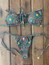 Bikini Drawstring Tie Sides Versatile Top Kaleidoscope