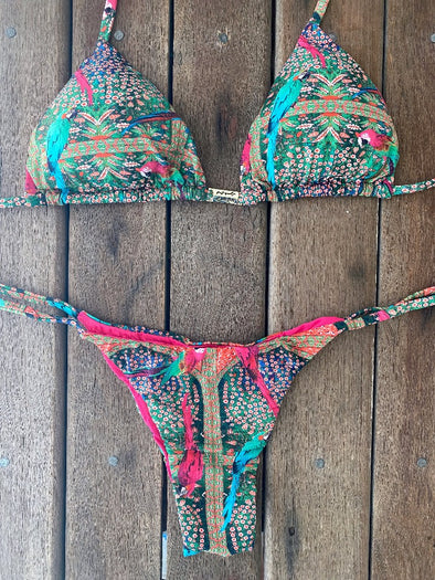 Bikini Tie Sides Bird Forest (pinkish version)