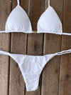 Bikini Tie Sides Dots White (textured)