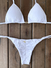 Bikini Tie Sides Dots White (textured)