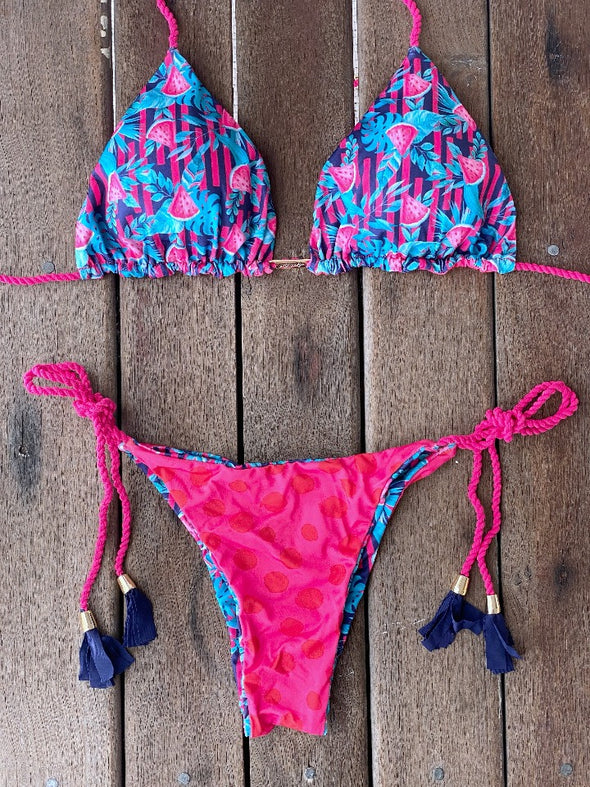 Bikini Tie Sides Watermelon (fully reversible)