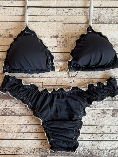 Bikini Wide Sides Ripple Nude Noir