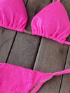 Bikini Tie Sides Pink Neon (textured)