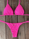 Bikini Tie Sides Pink Neon (textured)