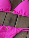Bikini Tie Sides Pink Neon (textured - ribbed)