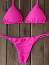 Bikini Tie Sides Pink Neon (textured - ribbed)