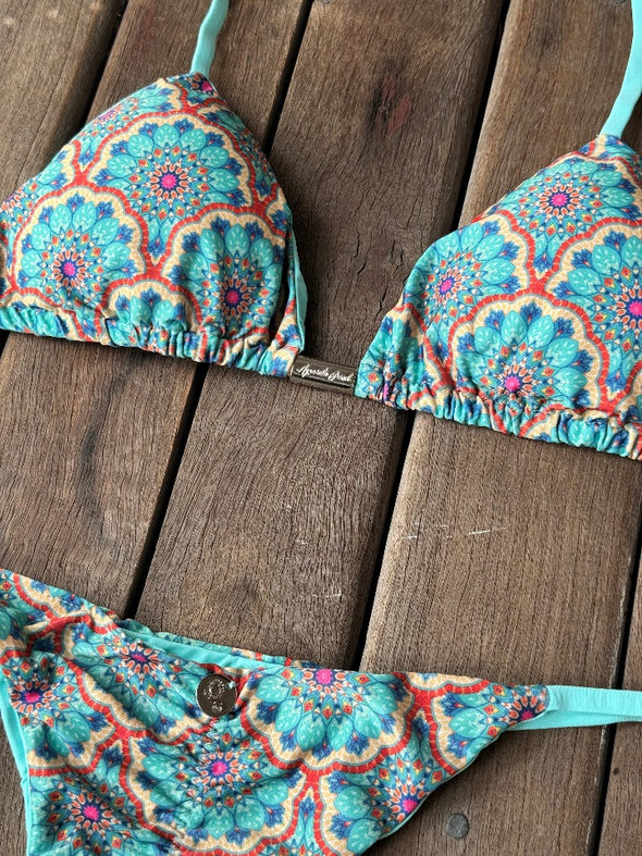 Bikini Tie Sides Mandala Flower