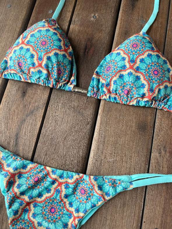 Bikini Tie Sides Mandala Flower