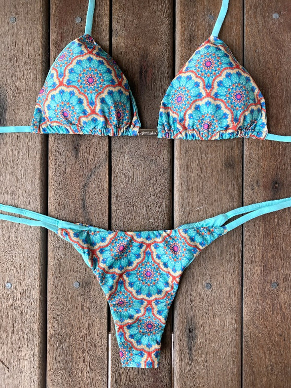 Bikini Tie Sides Mandala Flower