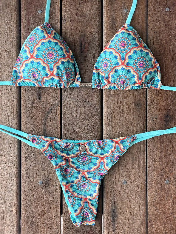 Bikini Tie Sides Mandala Flower