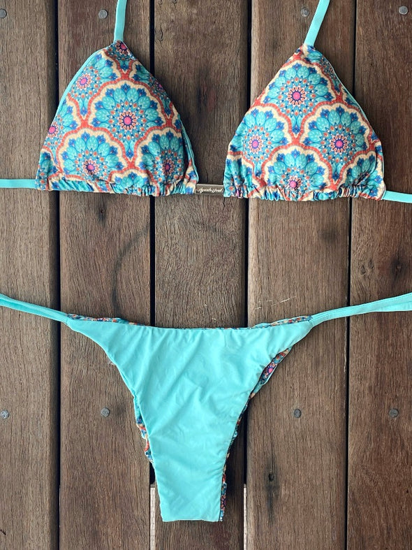 Bikini Tie Sides Mandala Flower