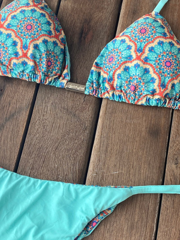 Bikini Tie Sides Mandala Flower