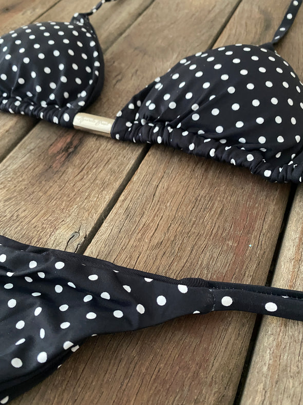 Bikini Tie Sides Polka Dot (black)