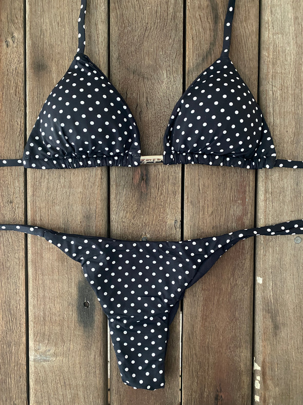 Bikini Tie Sides Polka Dot (black)