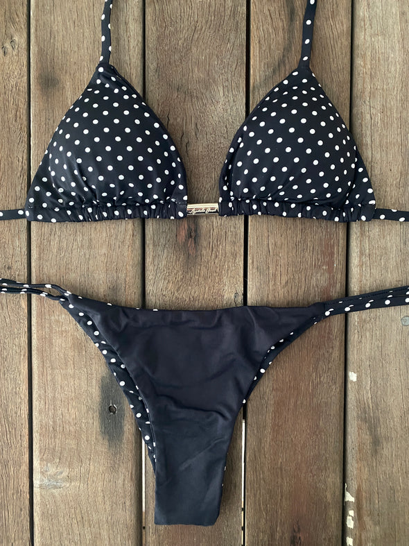 Bikini Tie Sides Polka Dot (black)
