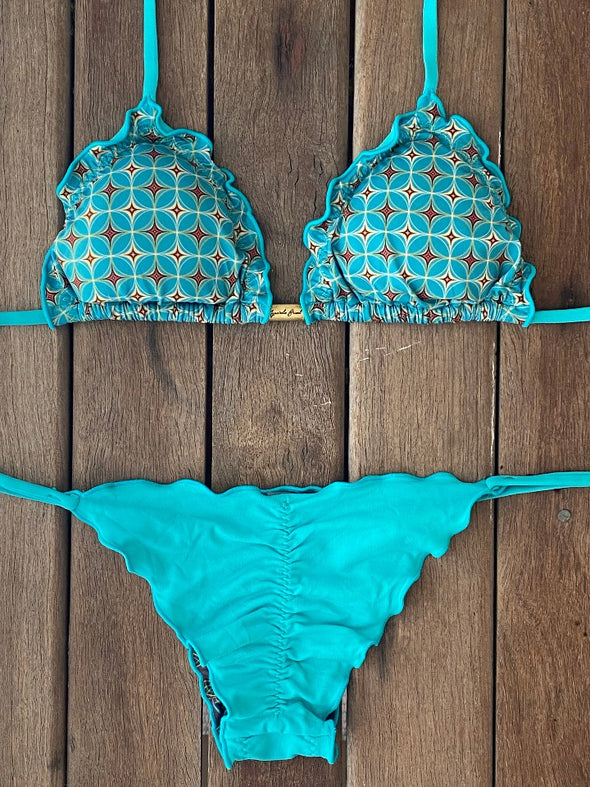 Bikini Tie Sides Ripple Moroccan Sea