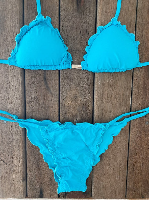 Bikini Tie Sides Ripple Turquoise Bay