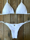 Bikini Tie Sides Polo White (textured)