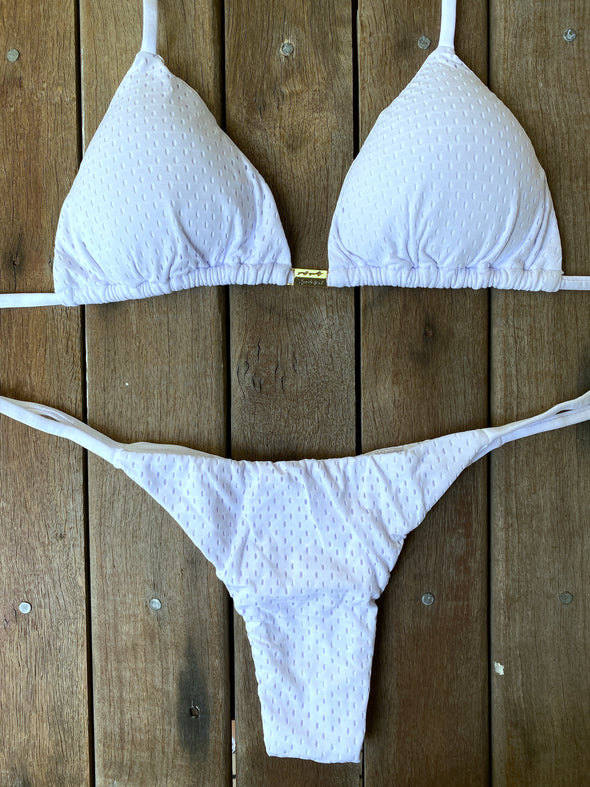 Bikini Tie Sides Polo White (textured)