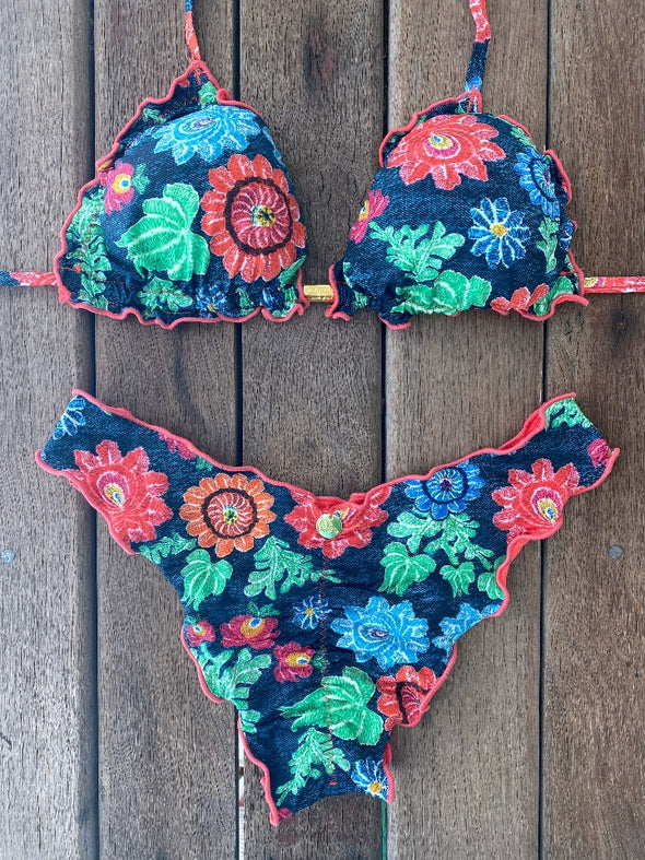 Bikini Wide Sides Ripple Bush Flowers (fully reversible)