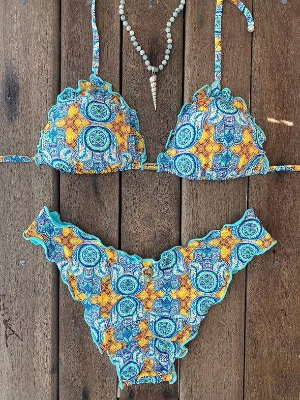 Bikini Wide Sides Ripple Hamsa