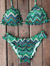 Bikini Wide Sides Ripple Green Vibes (fully reversible)