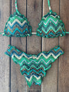 Bikini Wide Sides Ripple Green Vibes (fully reversible)