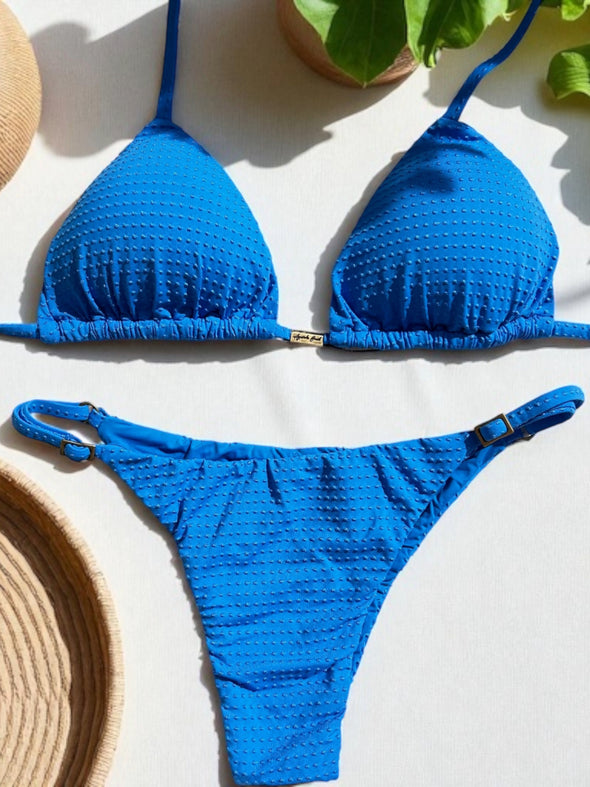 Bikini Adjustable Thin Sides Blue Skies (textured)