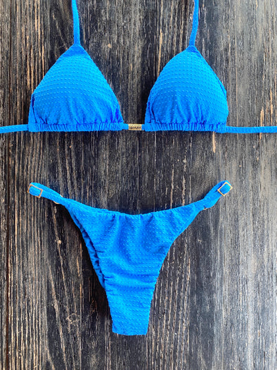 Bikini Adjustable Thin Sides Blue Skies (textured)