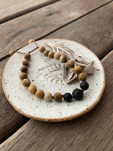 Gemstone Bracelet - Lava Wood Jasper