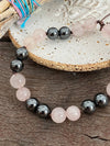 Gemstone Bracelet - Rose Quartz Hematite