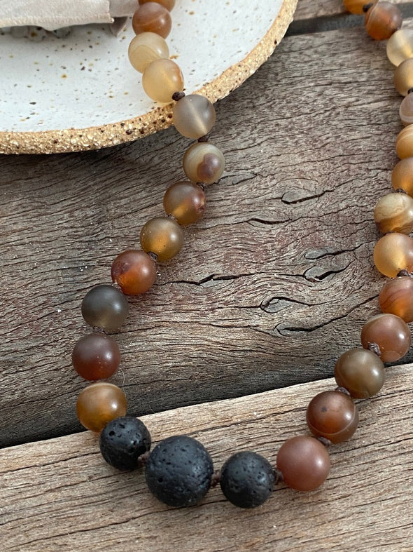 Gemstone Necklace - Lava Tiger's Eye