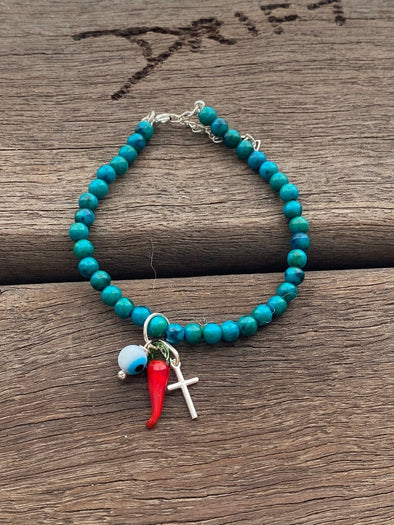 Silver 925 Bracelet - Chrysoprase Talisman 1