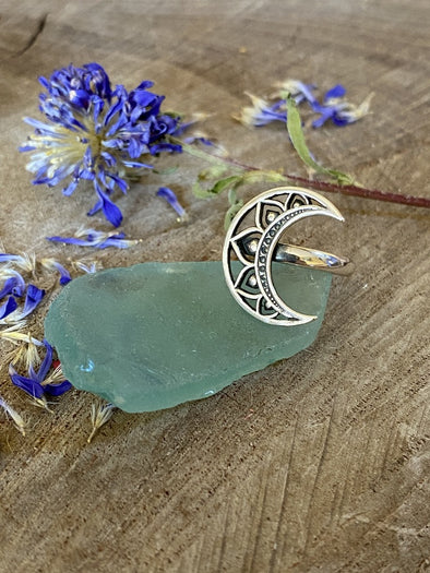 Silver 925  Ring  - Waning Moon