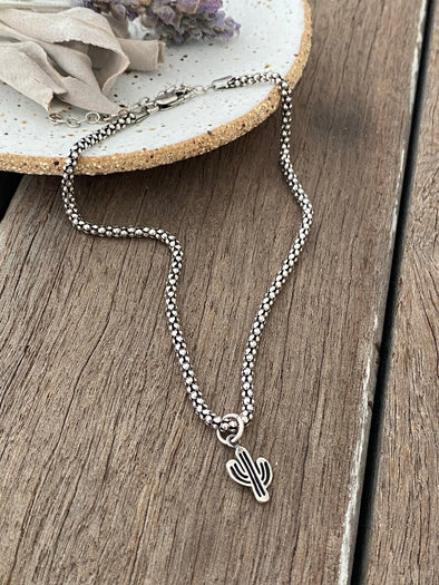 Silver 925 Anklet - Cactus